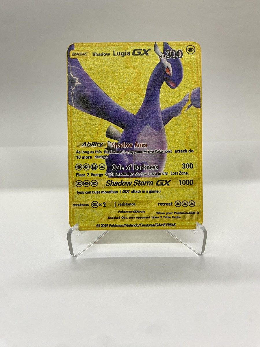 Shadow Lugia GX Gold Metal Pokémon Card-Collectible Gift Display