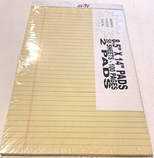 Star Brite Canary Writing Legal Pads Legal Ruled 8.5" x 14" Sealed Pack of 2