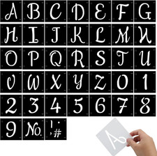 38 Pieces Letter and Number Templates - Reusable Plastic Alphabet Art Craft Sten