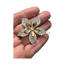 Elegant Gold and Silver Crystal Rhinestone Floral Hair Accessory 2.0