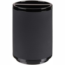 Soft Touch Black Plastic Toothbrush Holder for Adults and Kids