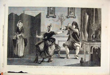 Original Old Antique Print Leslie Bourgeois Gentilhomme Sheepshanks Kensington