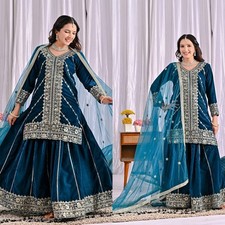 SALWAR KAMEEZ INDIAN WEDDING PAKISTANI PARTY WEAR DRESS SHARARA BOLLYWOOD SUIT