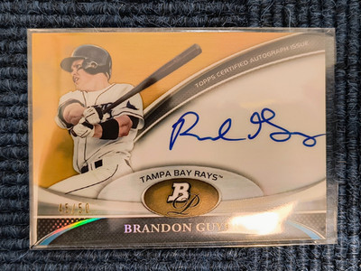 brandon guyer_2011 bowman platinum_prospect autographs_gold refractor_45/50