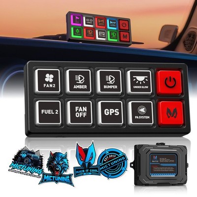 8 Gang Switch Panel LED Backlit Touch Toggle Strobe Switch Relay Control System