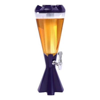 3L Beer Tower Dispenser Drink Dispenser with Ice Tube and LED Lights Keg Tap