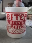 Rare Vintage Federal Milk Glass "Bitch Bitch Bitch" Bowling Mug Coffee Cup USA