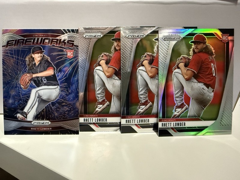 Rhett Lowder - Fireworks - 2 Base Prizm 2025 - 1 Prizm 2025  Lot RC - Reds