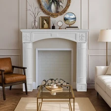 Fireplace Mantel Surrounds Decor Wood Freestanding Mantel for Electric Fireplace