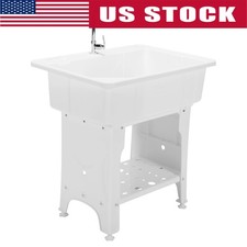 Floor-Standing Sink Basin Multi-Purpose Laundry Tub Kit for Room Basement Garage