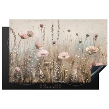Hob Top Protector Mat Ceramic Worktop Cover for Kitchen Durable - Flower field