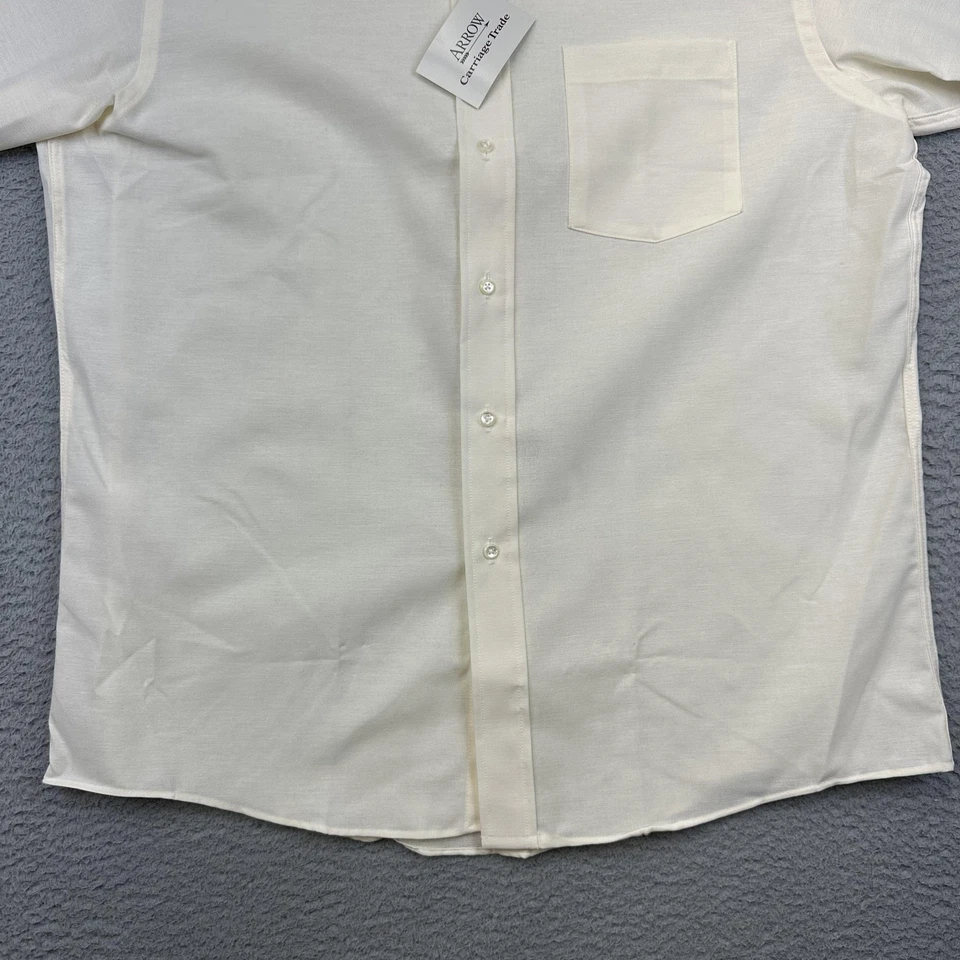 Camisa Arrow Carriage Trade Para Hombres 16.5 32/33 Blanca Oxford Abotonada Bolsillo EE. UU. Foto 4 de 4