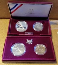 1992-S United States Mint Olympic Coins Two-Coin Proof AND Uncirculated Sets