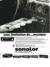 PUBLICITE ADVERTISING  1974   SONOLOR   auto-radio