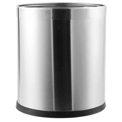  Stainless Steel Waste Paper Bin Basket Waste Rubbish Trash Can Kitchen Garbage