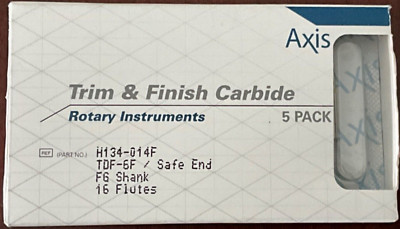 Axis NTI Kerr H134-014F TDF-6F Safe End Trimming & Finishing Carbide Burs 5/Pk