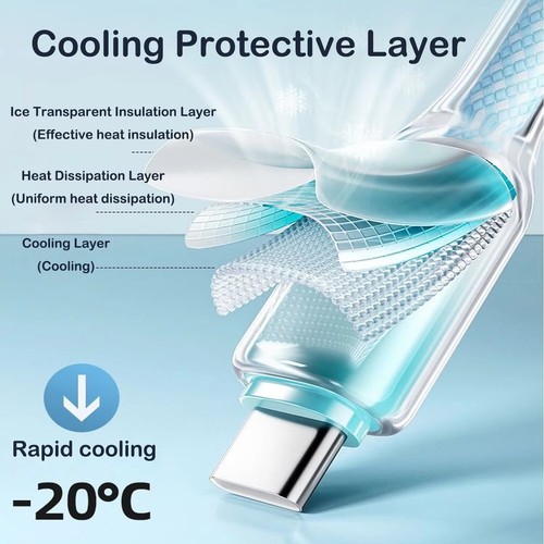 Cable de carga rápida USB-C a tipo C de 65 W cable de datos de cristal transparente - Imagen 4 de 11
