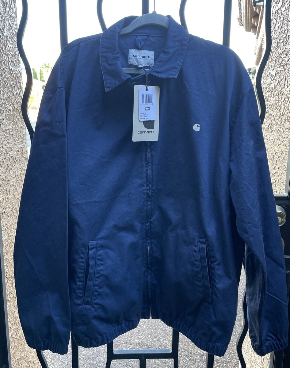 Carhartt WIP Men's XXL Blue Madison Jacket Coat Wax Rinsed Carhartt WIP Men's XXL Blue Madison Jacket Coat Wax Rinsed