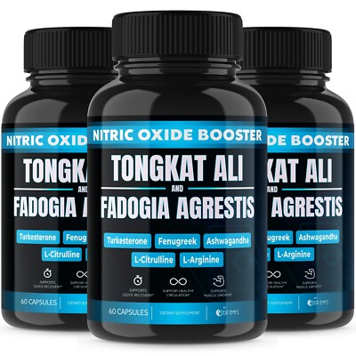 (3 Pack) Testosterone Supplement Booster Capsules Blood Flow Nitric Oxide