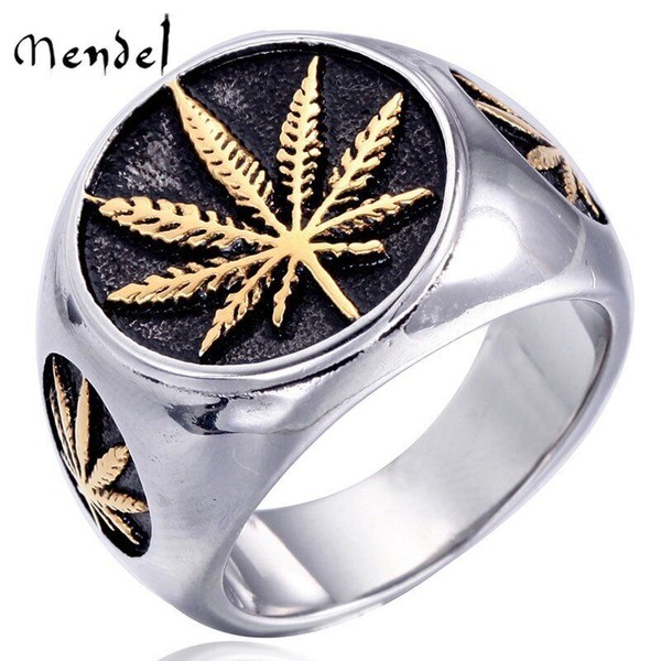 Alternate view of Mendel Cool Fashion Mens Gold Plated Leaf Ring For Men Size 7-15