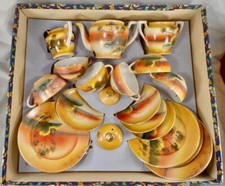 Childs Tea Set 22 Piece Windmill by Lake Porcelain in OB 1940s Awesome