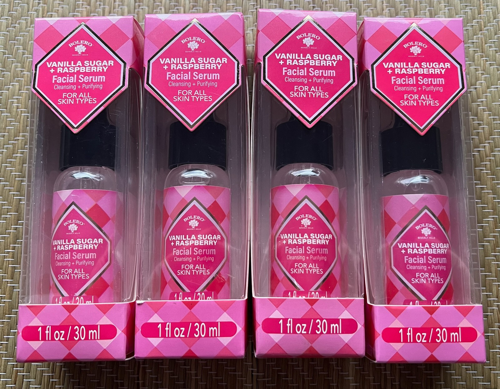 X4 Bolero Vanilla Sugar + Raspberry Facial Serum Cleaning + Purifying