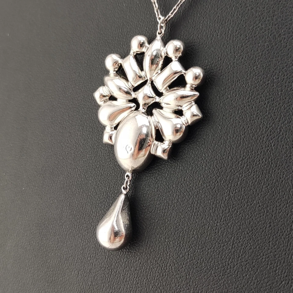 ⭐ Swarovski Halskette Collier Anhänger Strass Stein Kette Perle Silber 142 ⭐ - Bild 3 von 4