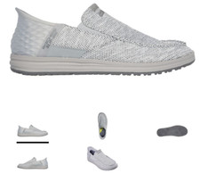 Image of SKECHERS Melson-Medford Light Gray Slip-ins Sneaker Shoe Men's sizes 7-14/NEW