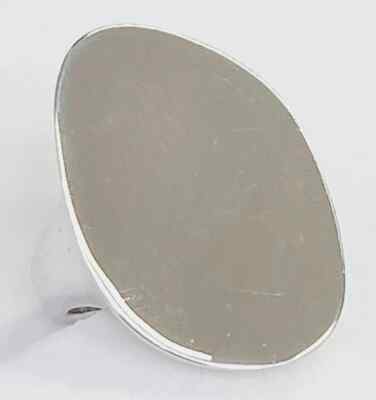 HSN Bianca Milano Sterling Silver Fancy Oval Concave Ring Size 6