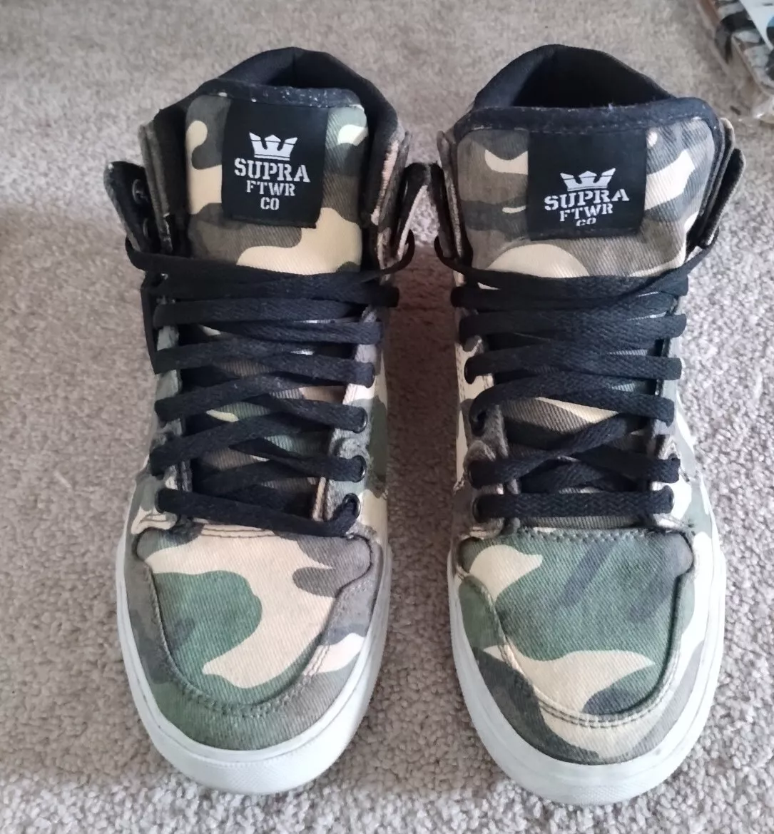 SUPRA Vaider Mens Camo Canvas High Top Sneaker Shoe Size 8 eBay