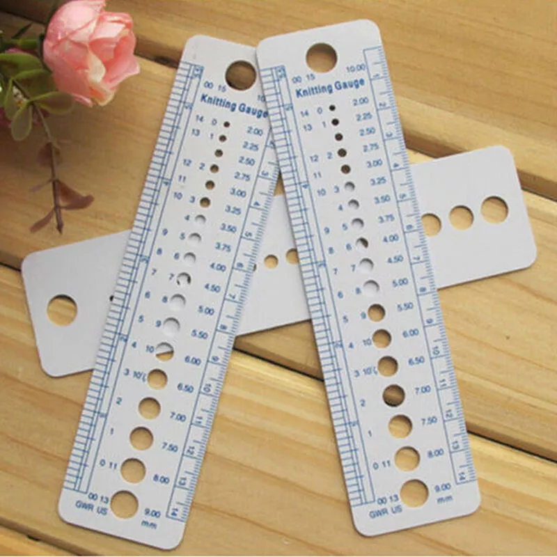 Knitting Accessories Needle Gauge Inch Sewing Ruler Tool CM 2-10mm