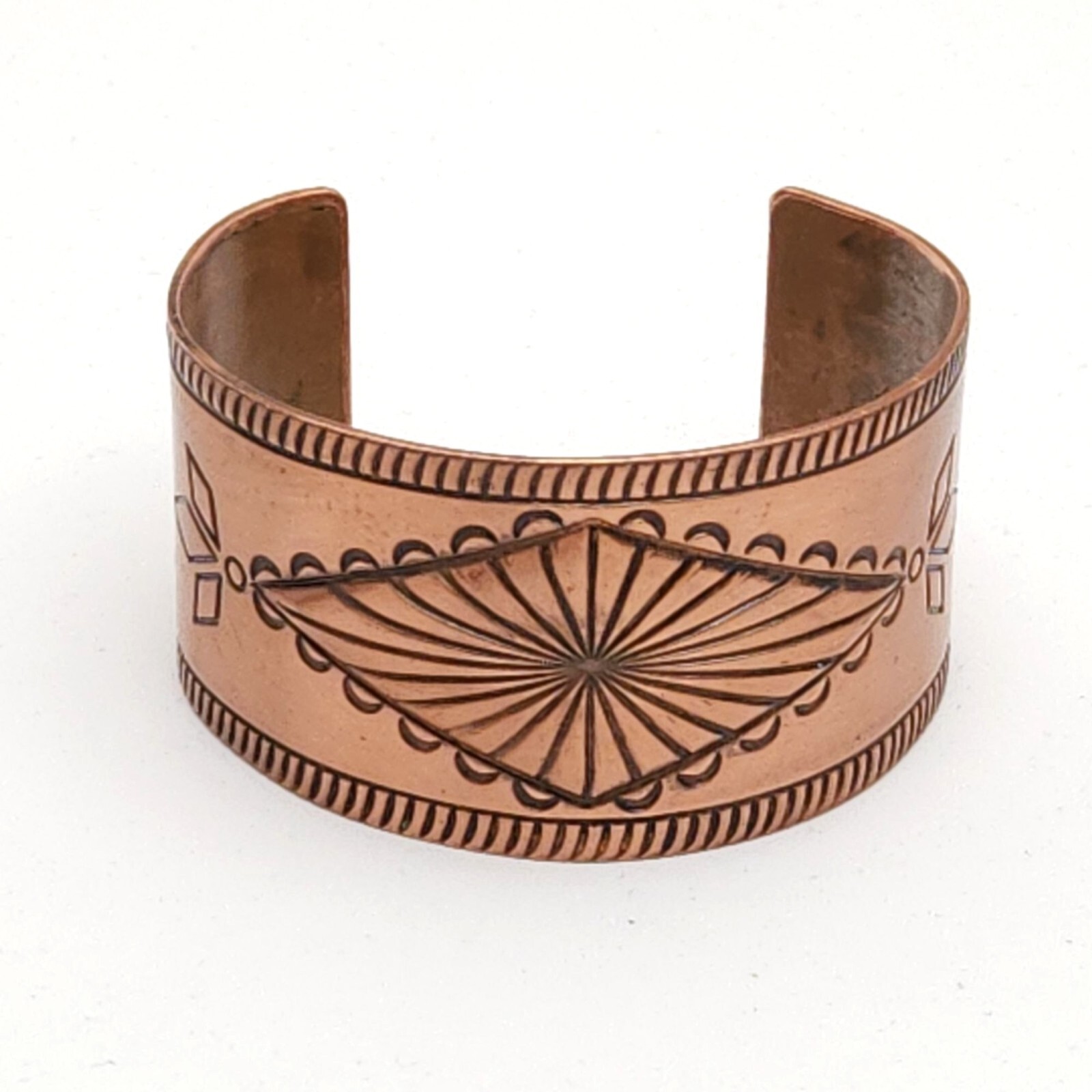 Bell Trading Post Solid Copper Cuff Engraved Brac… - image 1