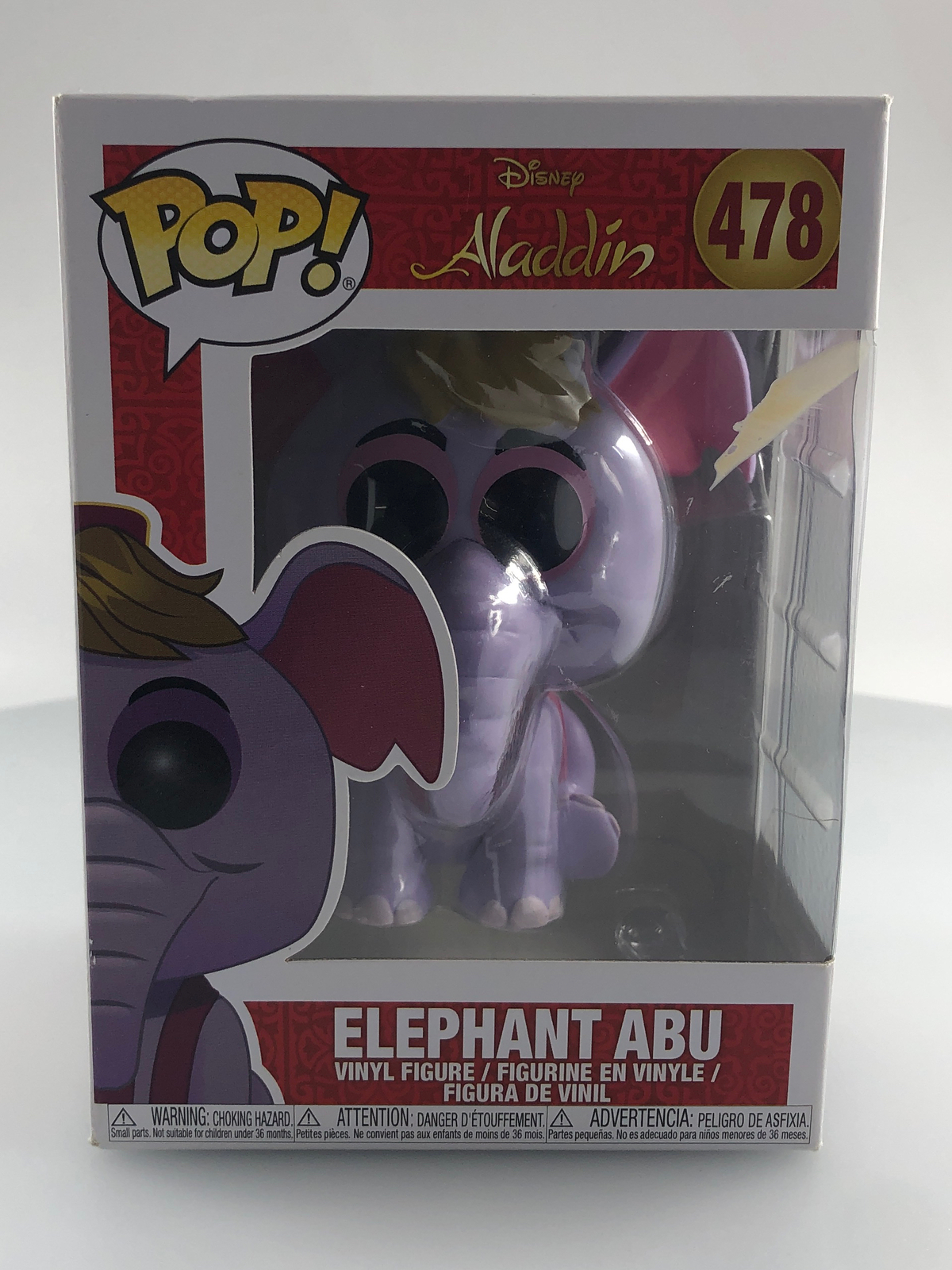 Funko Pop! Disney Aladdin Abu Elephant #478 Vinyl Figure Damaged Box See Pics
