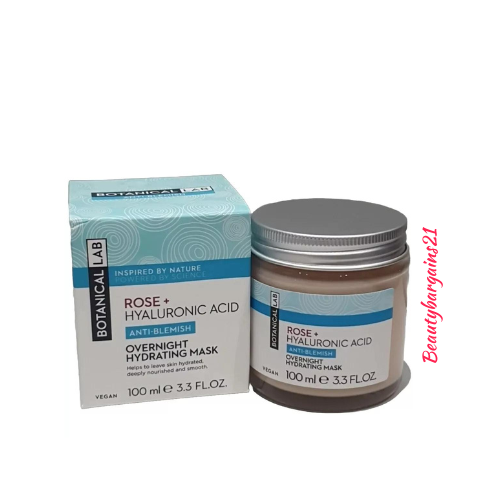 Botanical Lab Rose Overnight Hydrating Face Mask 100ml | with Hyaluronic Acid