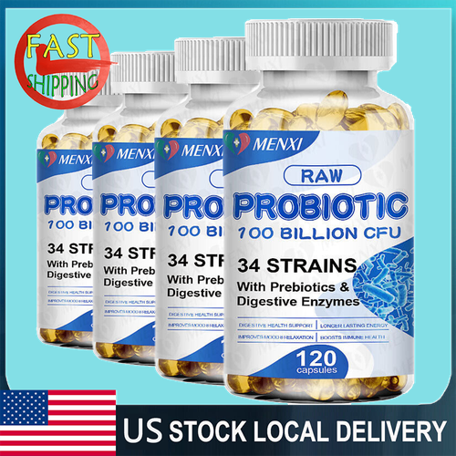 Prebiotic & Probiotics Capsules, 100 Billion CFU, Constipation & Bloating Relief - Picture 1 of 15