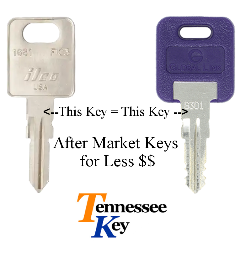 1 Pair (2 Keys) Global Link Precut Key To Code G376 RV Trailer Camper Keys - Foto 2