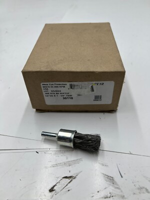 (QTY 12) Wire End Brush 1/2'' OD x 1 1/8'' Trim .006 Strand Wear Eye Protection