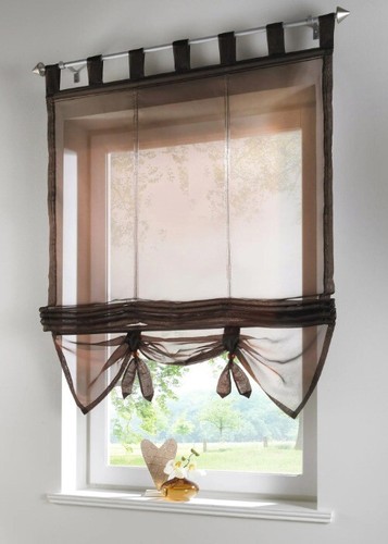 European Style Roman Hanging Curtains Sheer Window Voile Panel Lifting Curtain - Bild 12 von 35