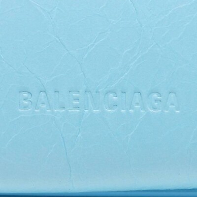 Balenciaga Tri-fold Wallet Blue Women's LE CAGOLE MINI WALLET
