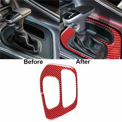 Carbon Fiber Gear Shift Cup Holder Panel Cover Trim For 2009-14 Dodge
