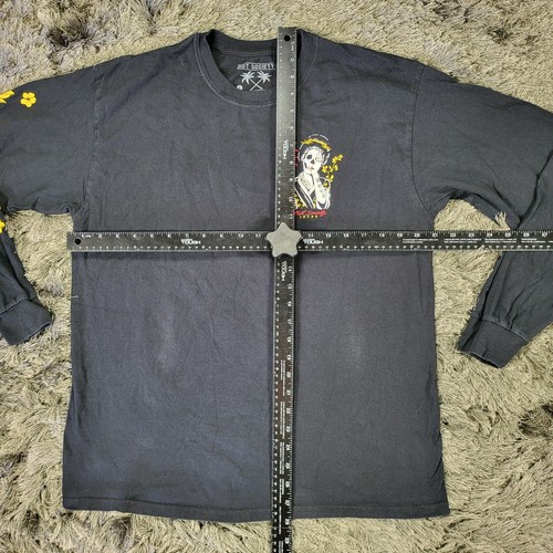 Riot Society Japan Shirt Mens Large Black Floral Geisha Skull Death Long Sleeve - Picture 7 of 17