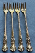 Set of FOUR Gorham Sterling Silver Cambridge Seafood Cocktail Forks 'G'  54g