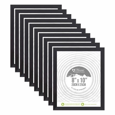 ANKER [Juego de 10] Marcos de fotos de vidrio negro de 8"x10" colgantes de pared independientes