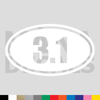 3.1 Marathon Oval Vinyl Die Cut Decal Sticker - Running Jogging Distance