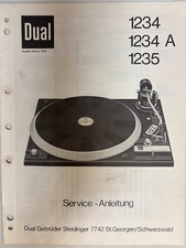 Dual Service Manual Bedienungsanleitung Plattenspieler 1234 A 1235