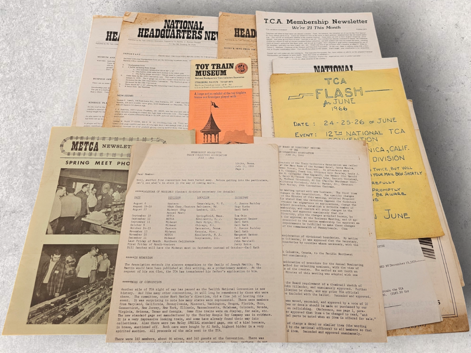VTG Train Collectors Association Lot Rare 60s-70s Newsletters, Meeting Notes