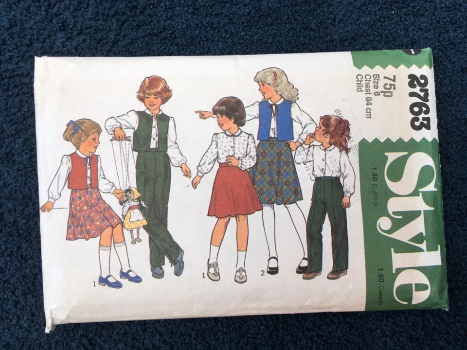 1980’s ORIGINAL STYLE SEWING CUT  Pattern Pack 2763 age 6 - Image 2 of 3