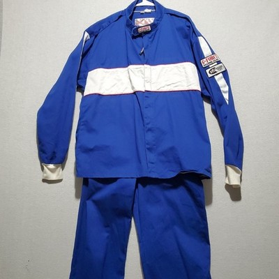G Force Racing Suite Blue 3-2A/1 FR Fire Resistant XL Top Large Bottoms 