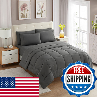 Sweet Home Collection 5 Piece Comforter Set Bag Solid Color All Season Soft
