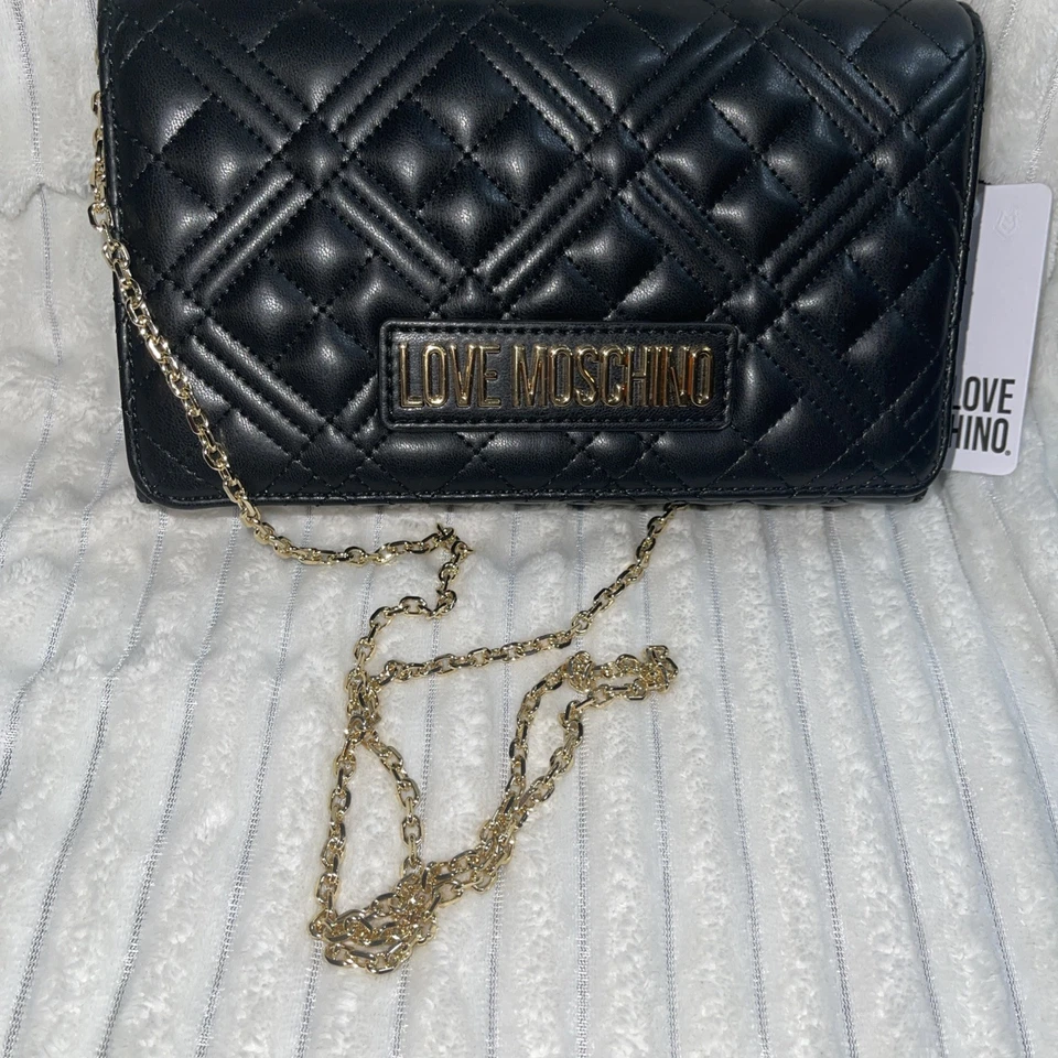 BOLSO CLUTCH BANDOLERA ACOLCHADO NEGRO LOVE MOSCHINO BORSA PU NERO Foto 2 de 4